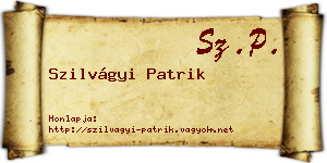 Szilvágyi Patrik névjegykártya