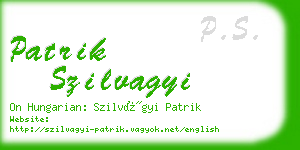 patrik szilvagyi business card